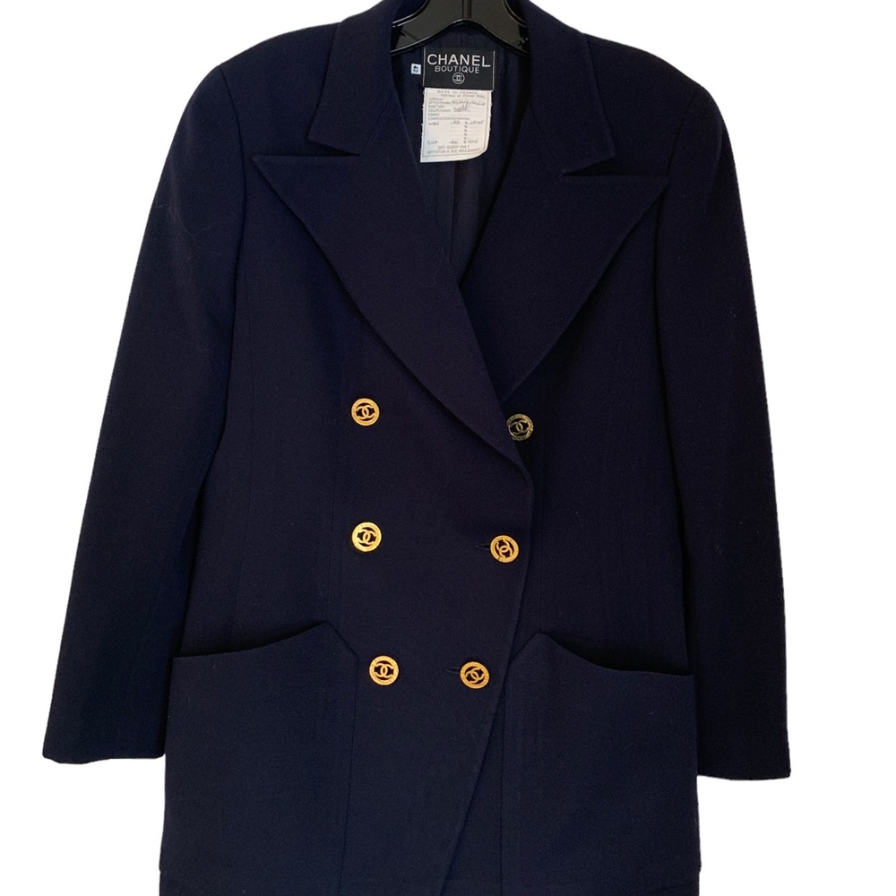 A Chanel Vintage Dark Navy Blazer, size 42(FR).